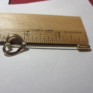 Vintage Heart Stick Pin-gold tone